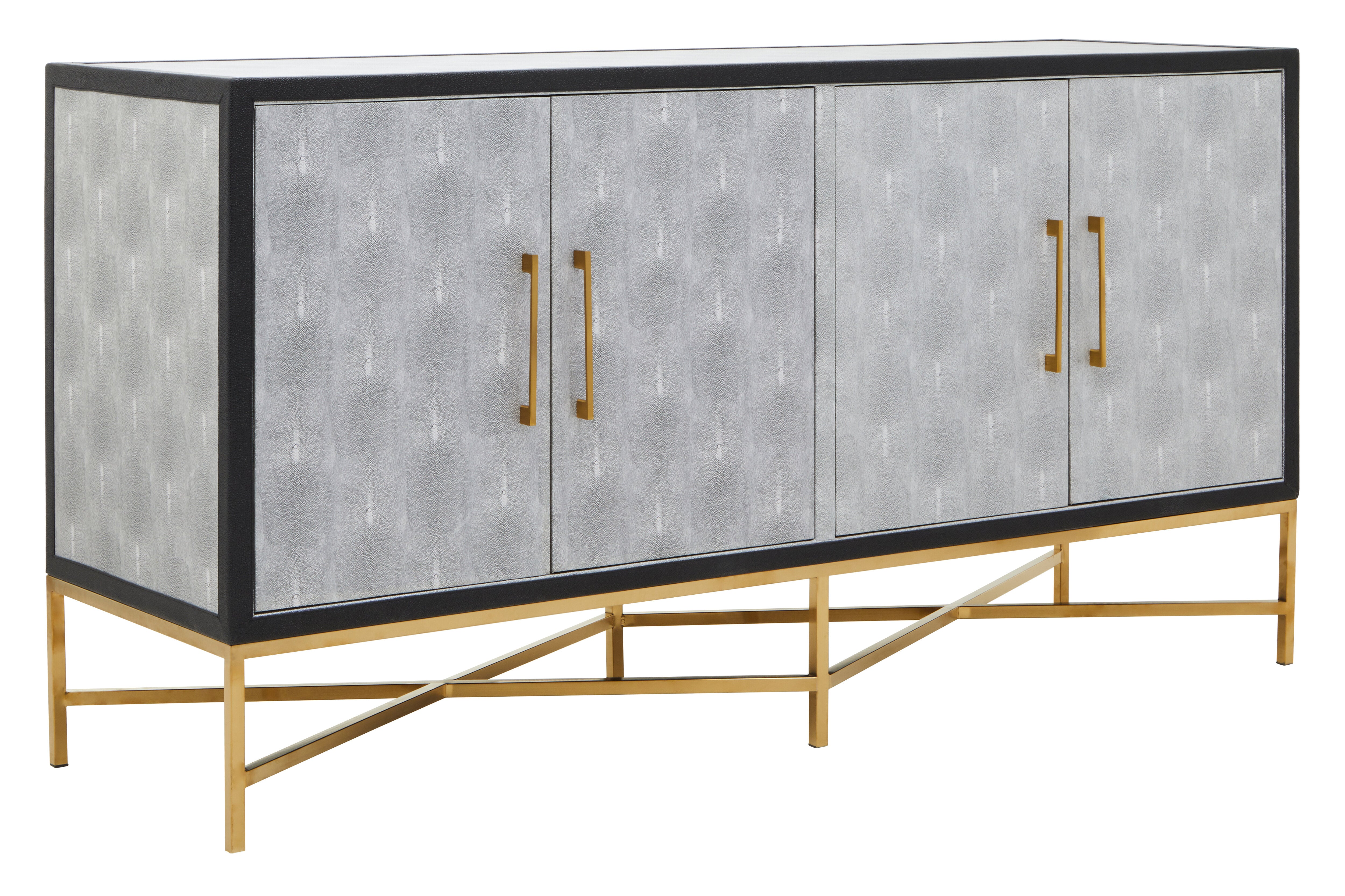 Murano Grey Shagreen & Gold Sideboard